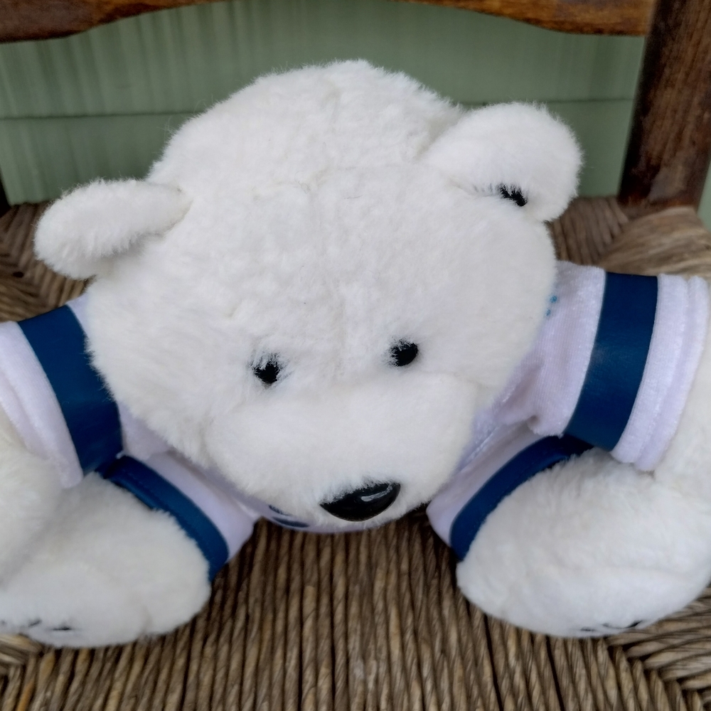 Snowflake Captain Polar Bear in White Astronaut Suit Sitting 8" stuffed animal - Picture 7 of 15